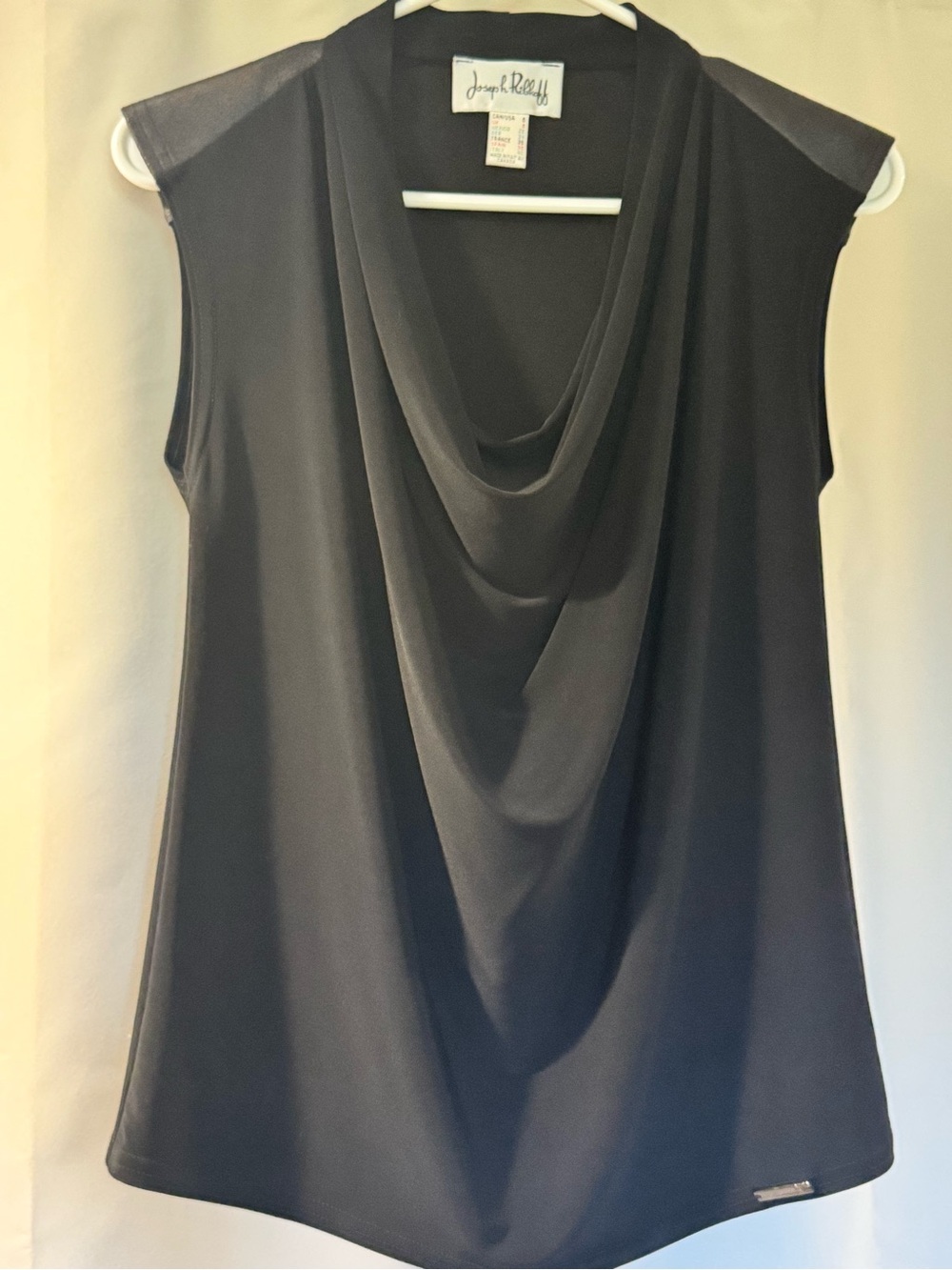 Joseph Ribkoff Black Sleeveless Cowl Neck Top
